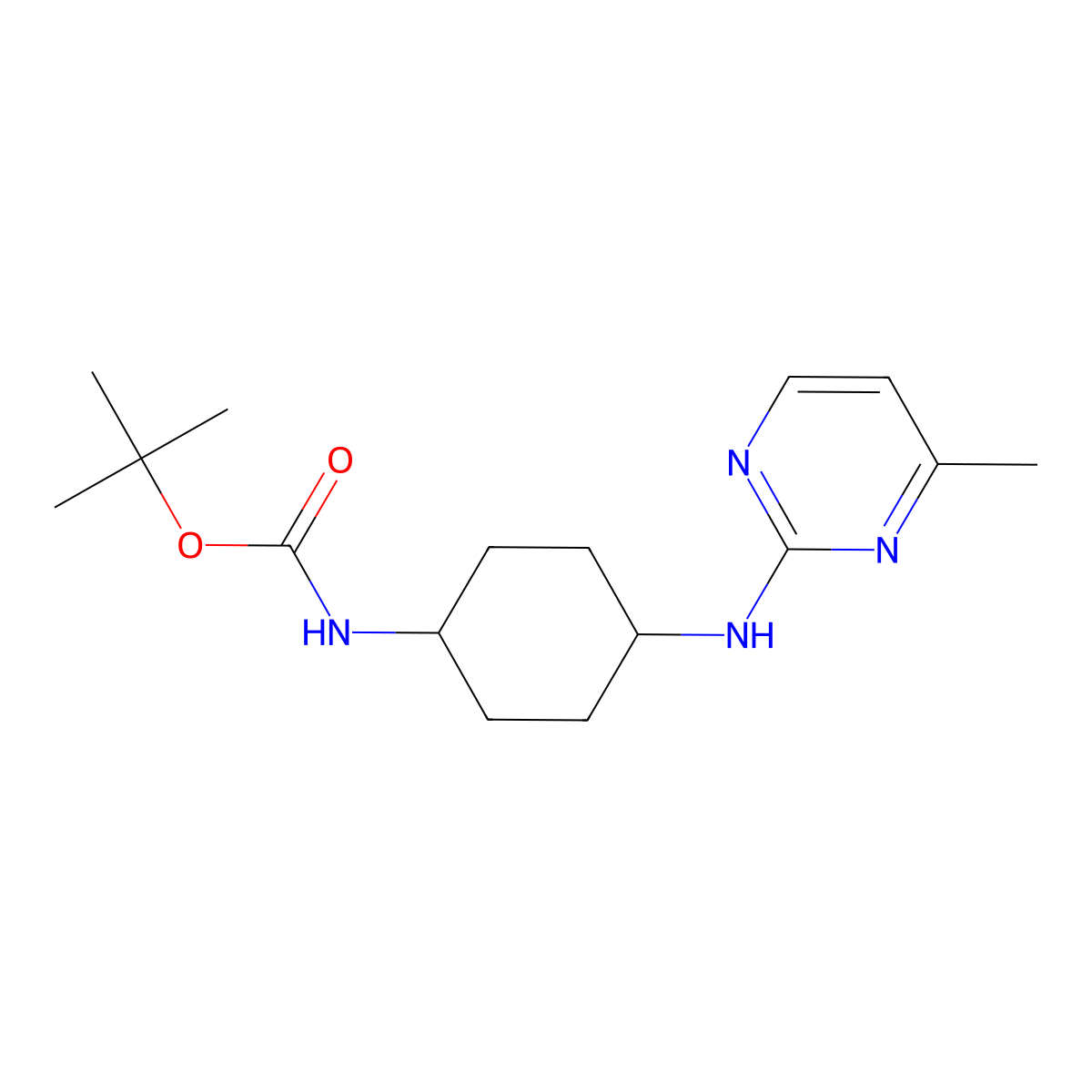 tert-Butyl (4-((4-methylpyrimidin-2-yl)amino)cyclohexyl)carbamate molecular structure, CAS 1289388-33-5