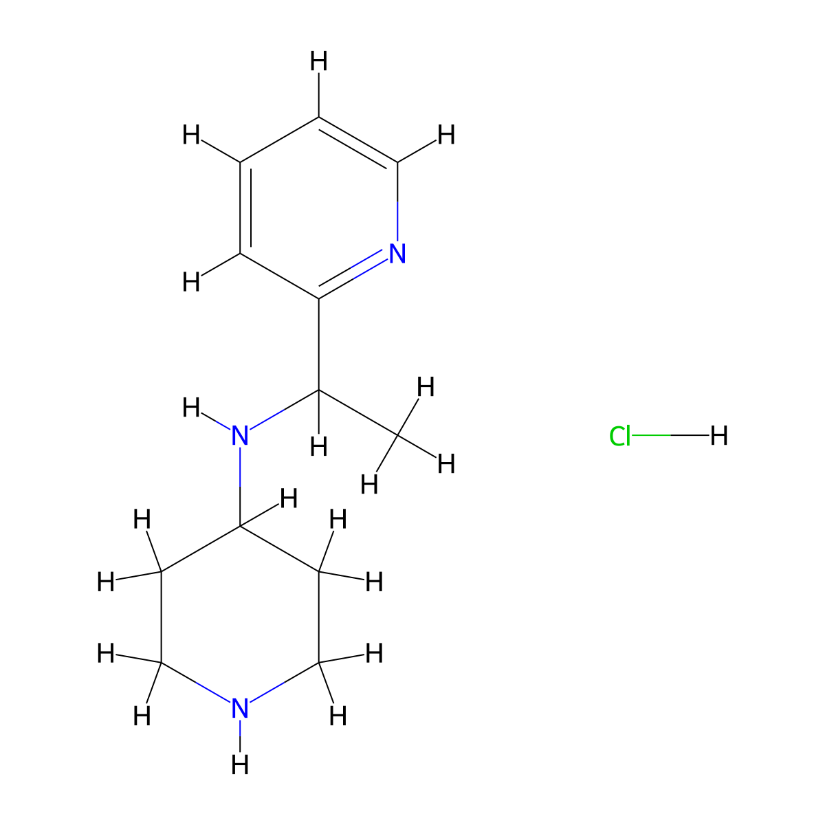 N-(1-(Pyridin-2-yl)ethyl)piperidin-4-amine hydrochloride molecular structure, CAS 1289388-34-6