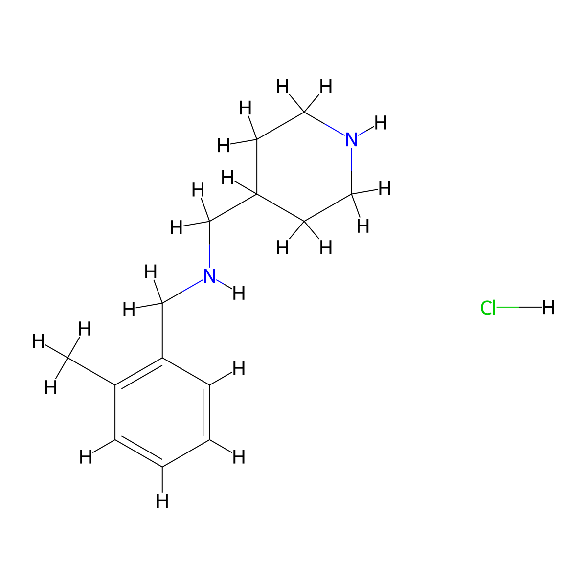 N-(2-Methylbenzyl)-1-(piperidin-4-yl)methanamine hydrochloride molecular structure, CAS 1289388-35-7