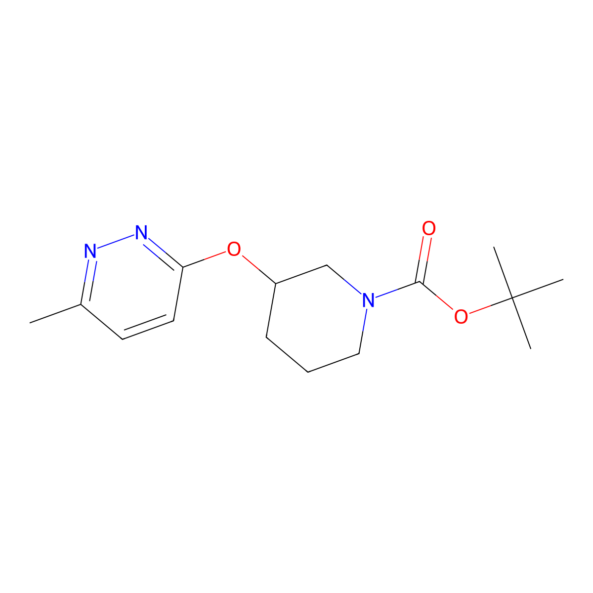 tert-Butyl 3-((6-methylpyridazin-3-yl)oxy)piperidine-1-carboxylate molecular structure, CAS 1289388-46-0