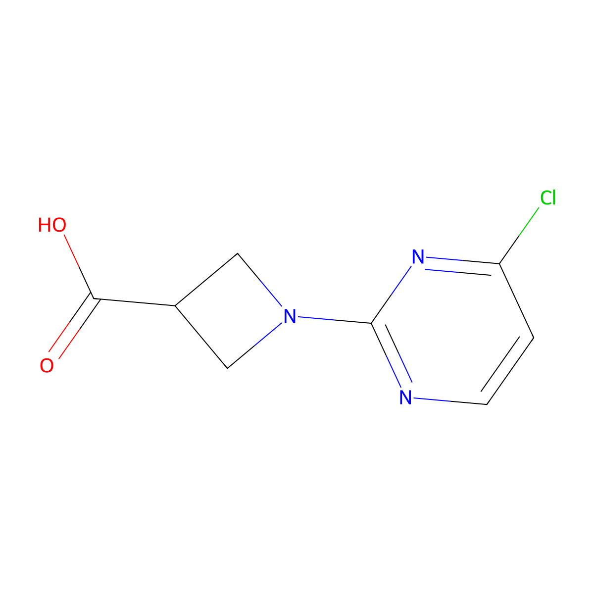 1-(4-Chloropyrimidin-2-yl)azetidine-3-carboxylic acid molecular structure, CAS 1289388-50-6