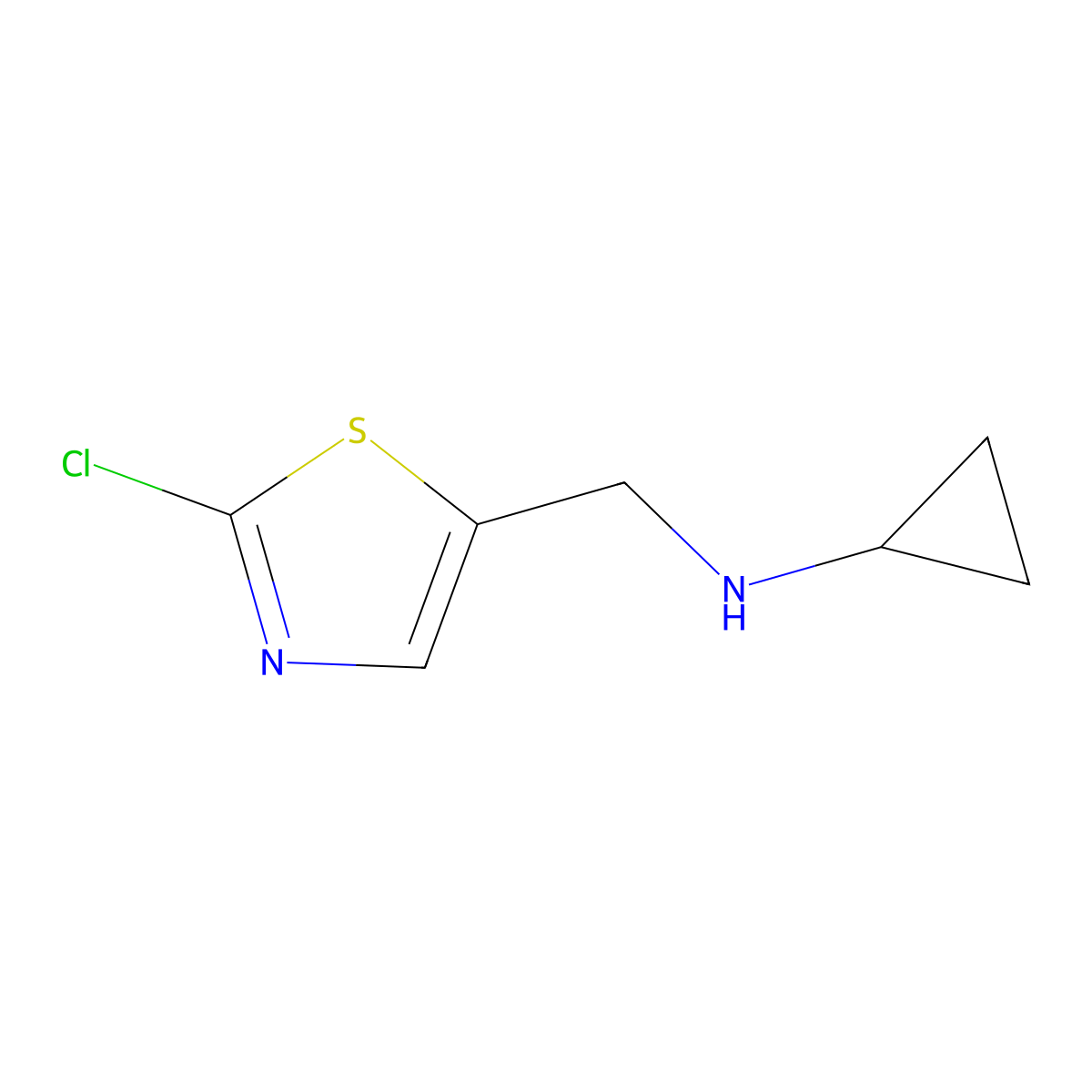 N-((2-Chlorothiazol-5-YL)methyl)cyclopropanamine molecular structure, CAS 1289388-63-1