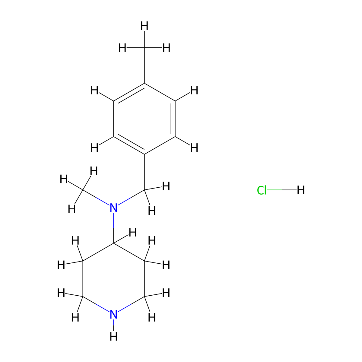 N-Methyl-N-(4-methylbenzyl)piperidin-4-amine hydrochloride molecular structure, CAS 1289388-64-2