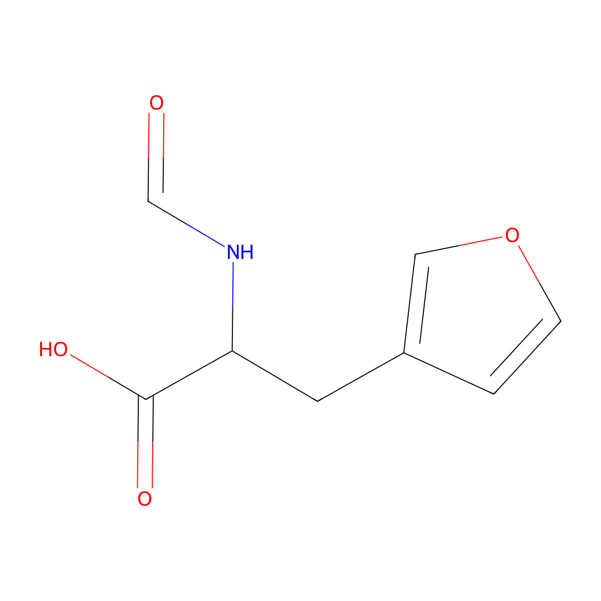 3-(Furan-3-yl)-2-formamidopropanoic acid molecular structure, CAS 128941-47-9