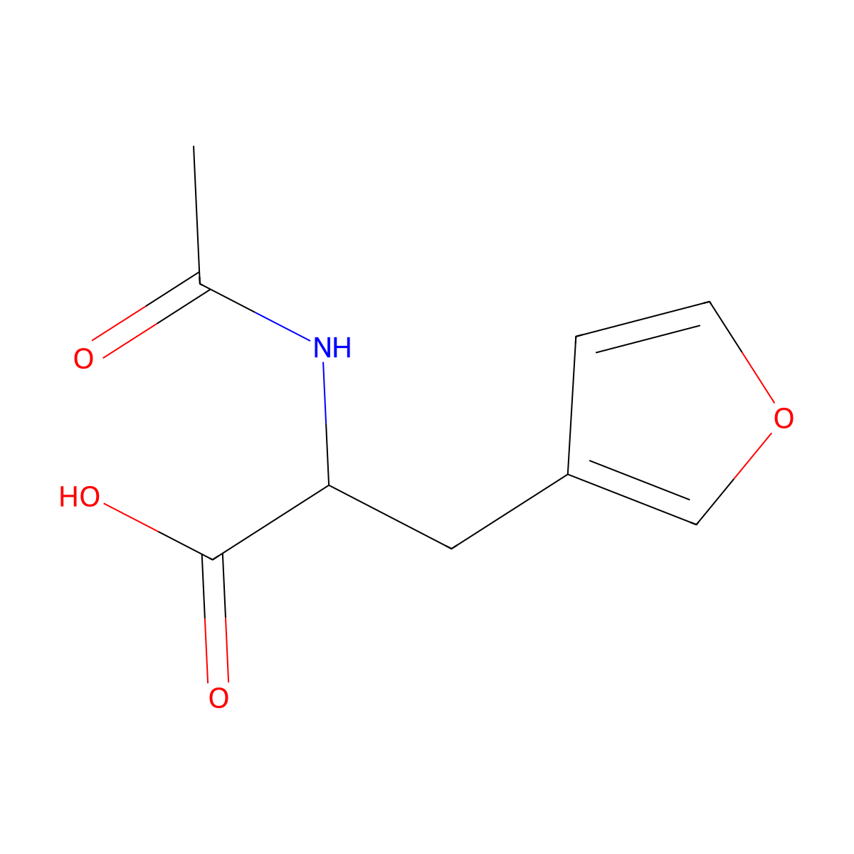 2-Acetamido-3-(furan-3-yl)propanoic acid molecular structure, CAS 128941-48-0