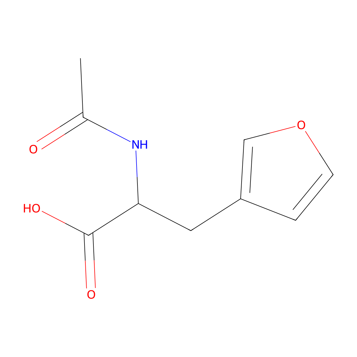 2-Acetamido-3-(furan-3-yl)propanoic acid molecular structure, CAS 128941-48-0