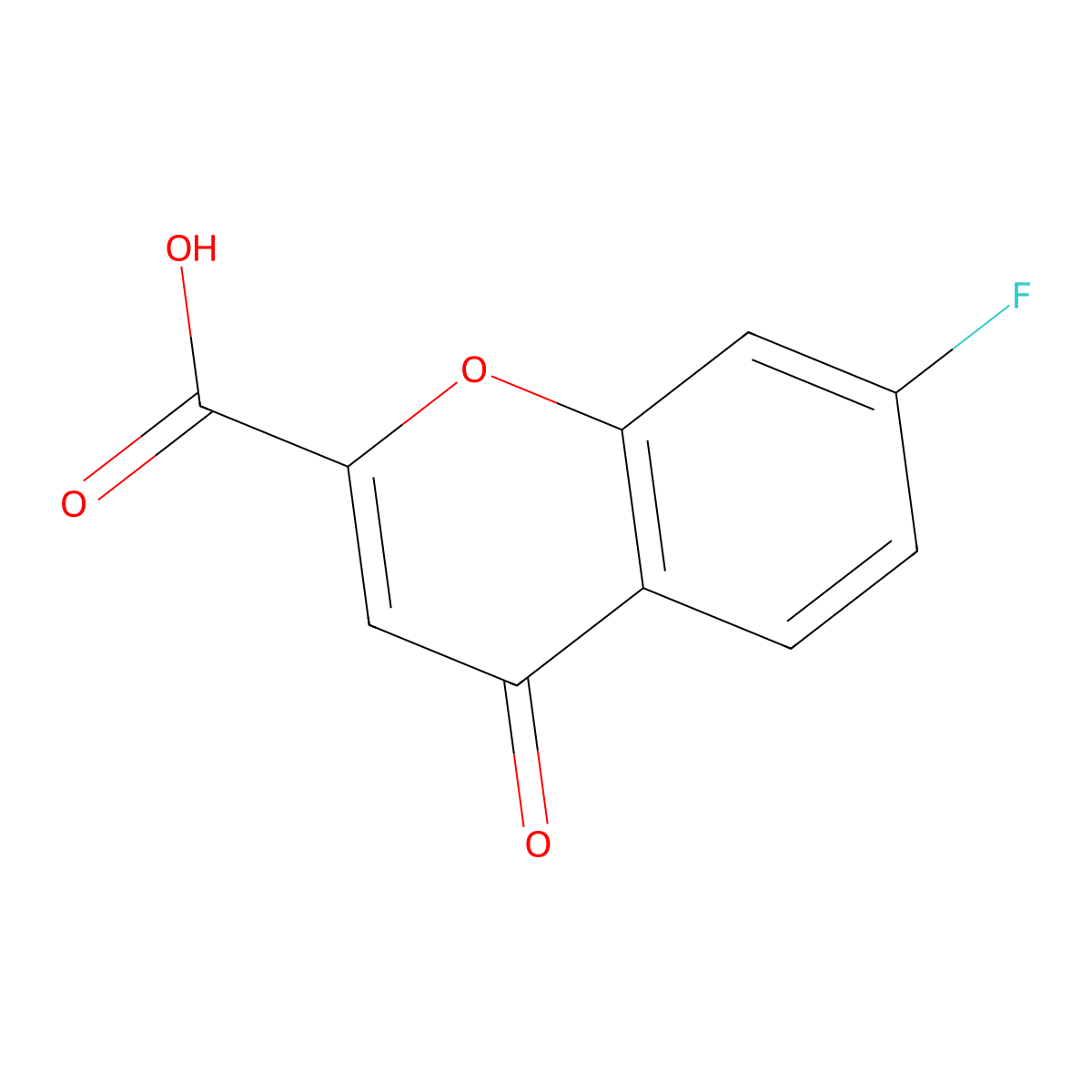 7-fluoro-4-oxo-4H-chromene-2-carboxylic acid molecular structure, CAS 128942-39-2