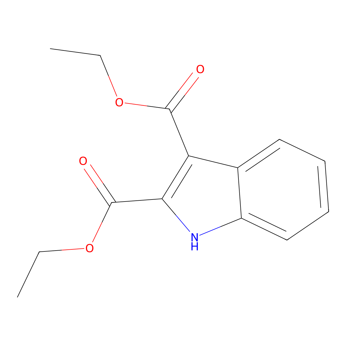 Diethyl 1H-indole-2,3-dicarboxylate molecular structure, CAS 128942-88-1