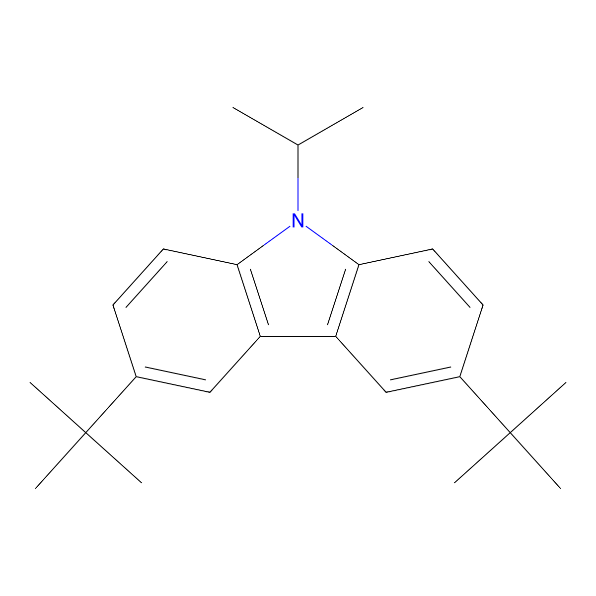 3,6-Ditert-butyl-9-propan-2-ylcarbazole molecular structure, CAS 128944-13-8