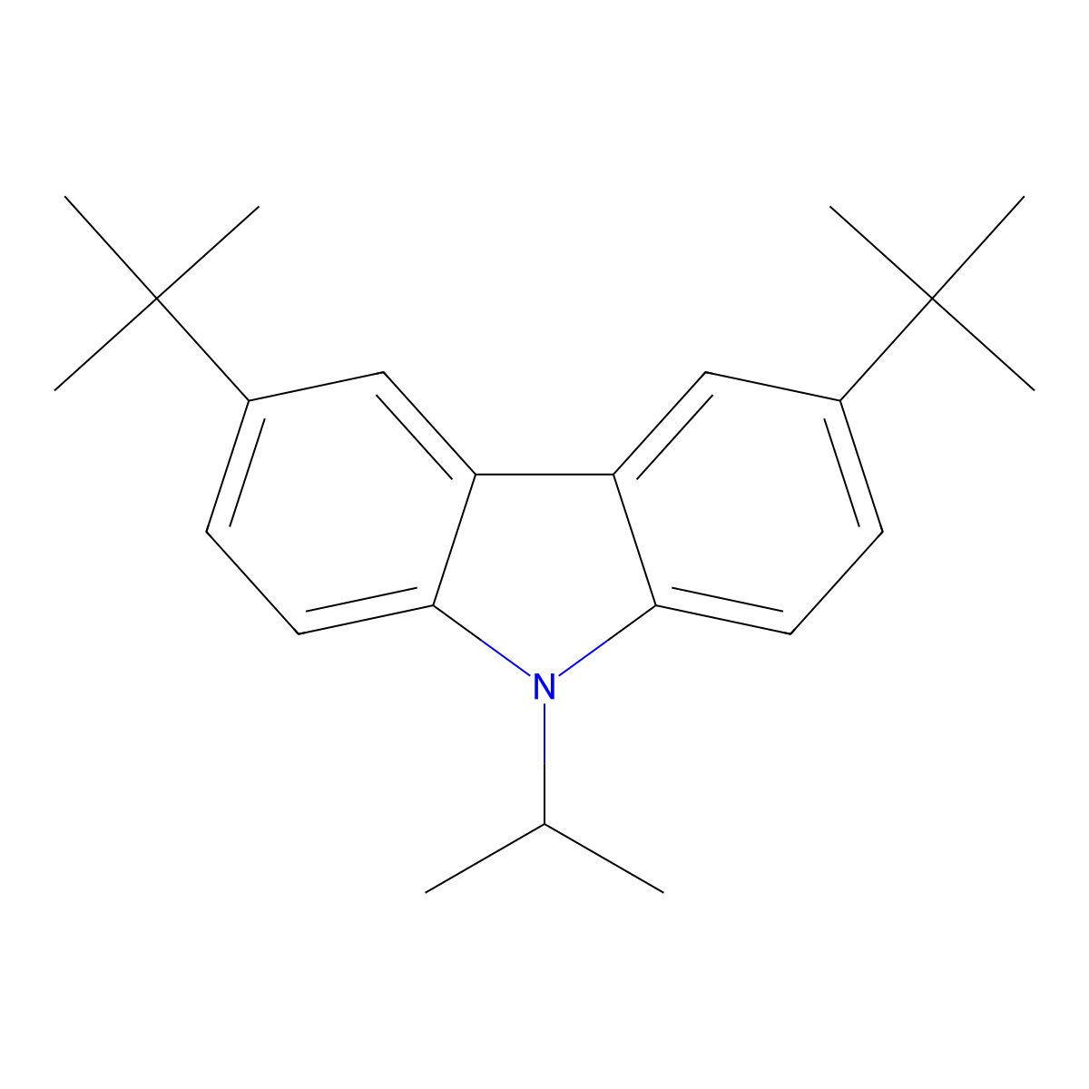 3,6-Ditert-butyl-9-propan-2-ylcarbazole molecular structure, CAS 128944-13-8