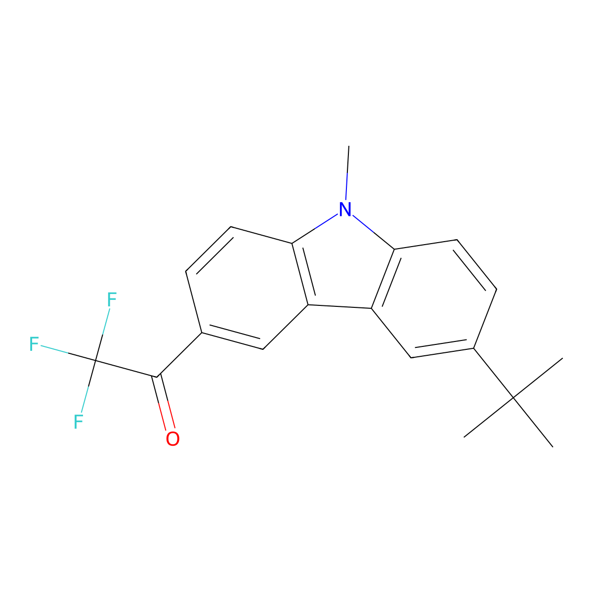 1-(6-Tert-butyl-9-methylcarbazol-3-yl)-2,2,2-trifluoroethanone molecular structure, CAS 128944-19-4