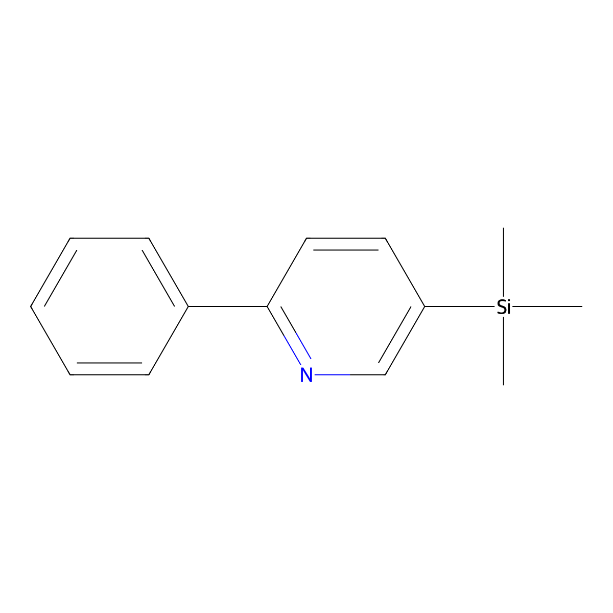 2-Phenyl-5-(trimethylsilyl)pyridine molecular structure, CAS 128945-73-3