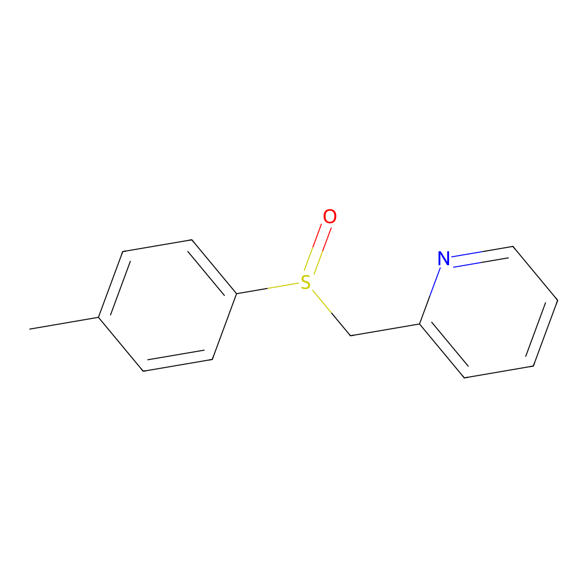 (R)-2-((p-Tolylsulfinyl)methyl)pyridine molecular structure, CAS 128949-52-0