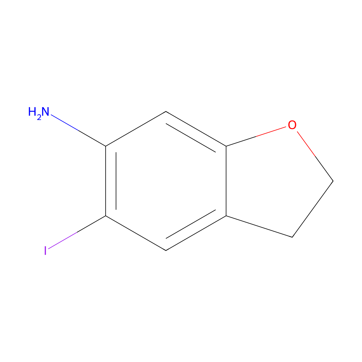 5-Iodo-2,3-dihydrobenzofuran-6-amine molecular structure, CAS 1289544-19-9
