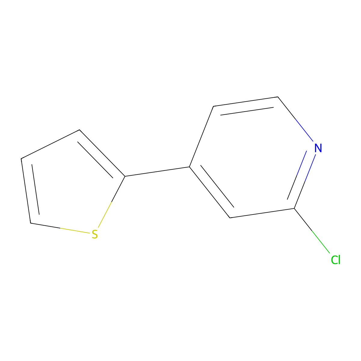 2-Chloro-4-(thiophen-2-yl)pyridine molecular structure, CAS 1289555-51-6