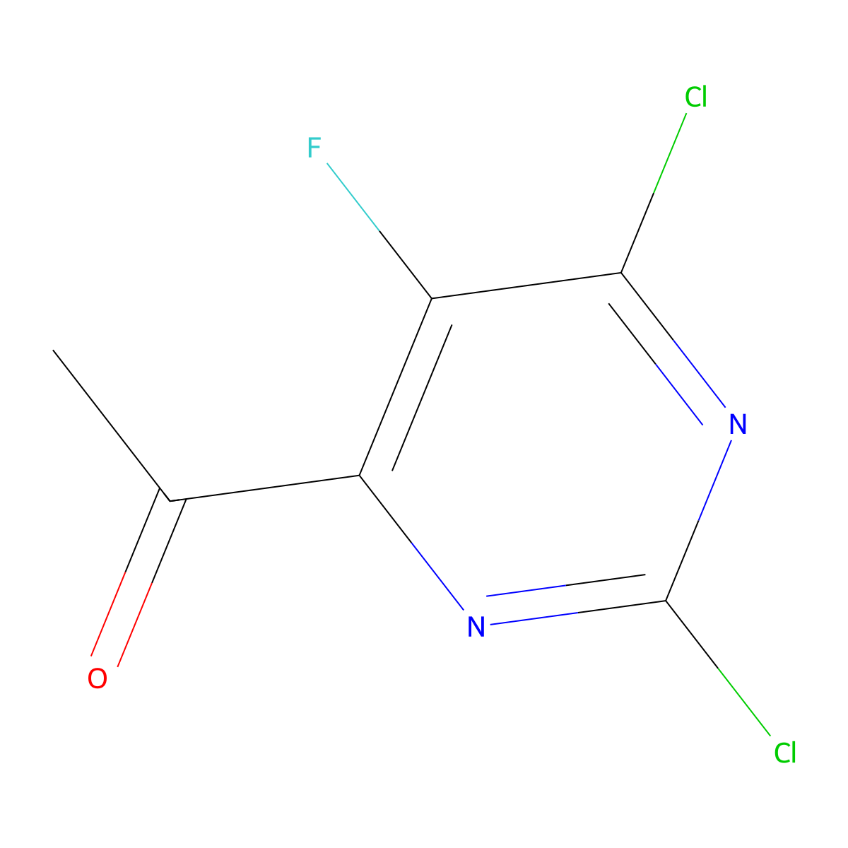 1-(2,6-Dichloro-5-fluoro-pyrimidin-4-YL)ethanone molecular structure, CAS 1289559-65-4