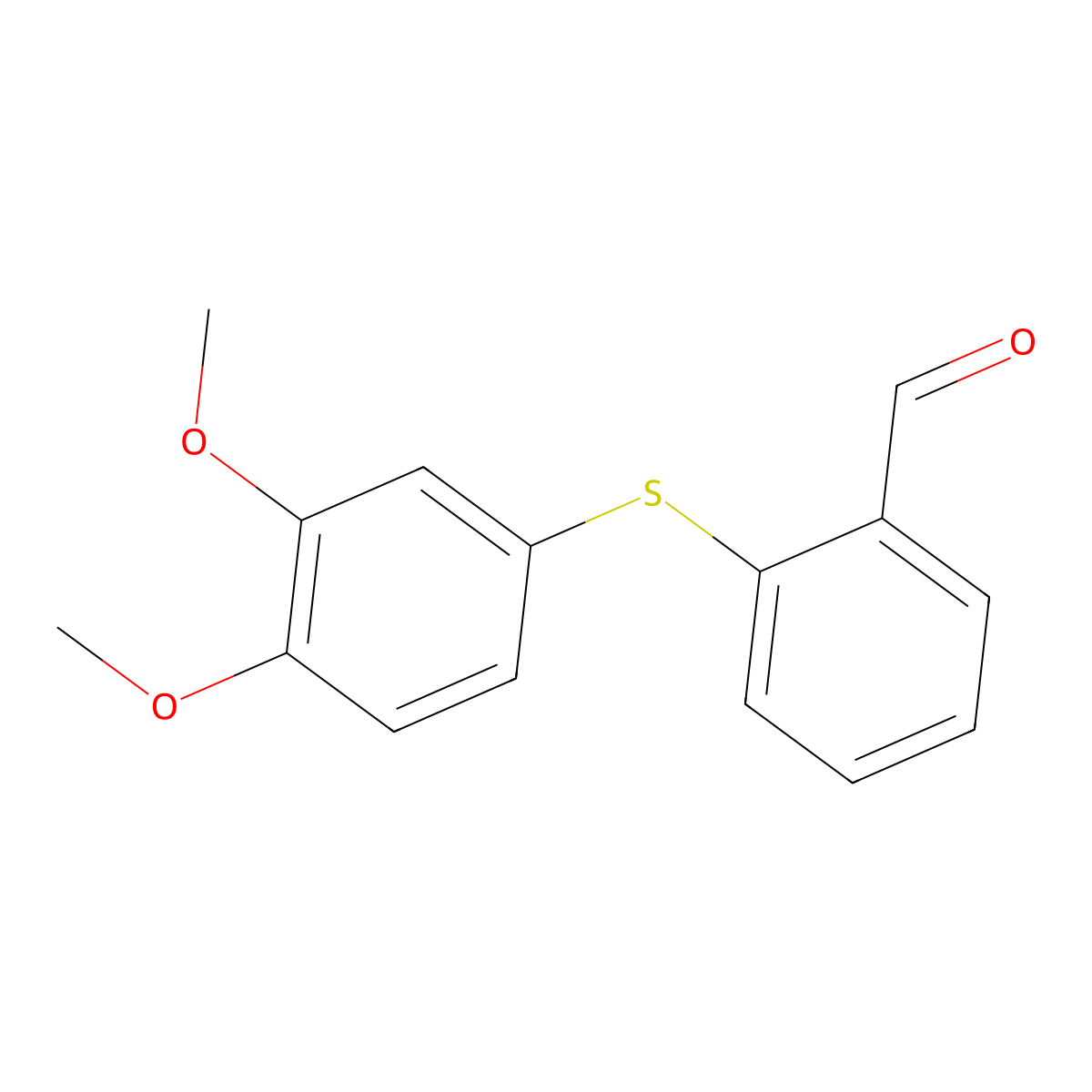 2-(3,4-Dimethoxyphenylthio)benzaldehyde molecular structure, CAS 128958-86-1