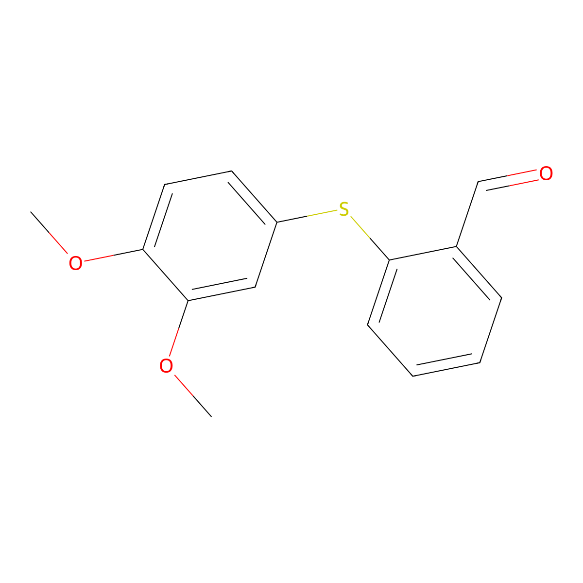 2-(3,4-Dimethoxyphenylthio)benzaldehyde molecular structure, CAS 128958-86-1