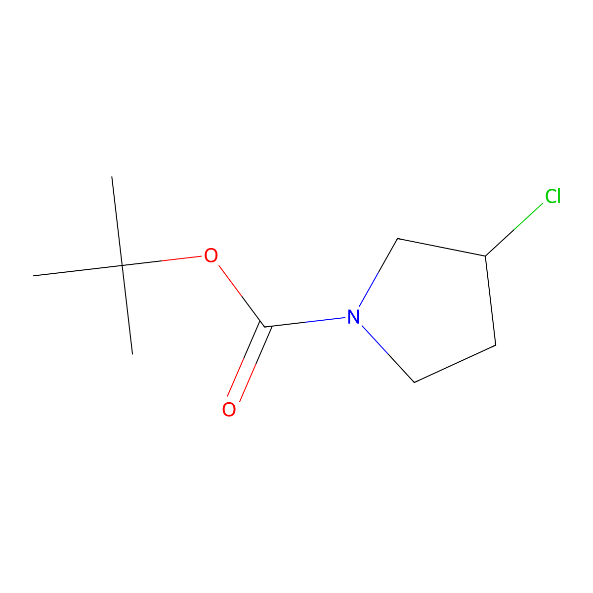 tert-Butyl (3S)-3-chloropyrrolidine-1-carboxylate molecular structure, CAS 1289584-82-2