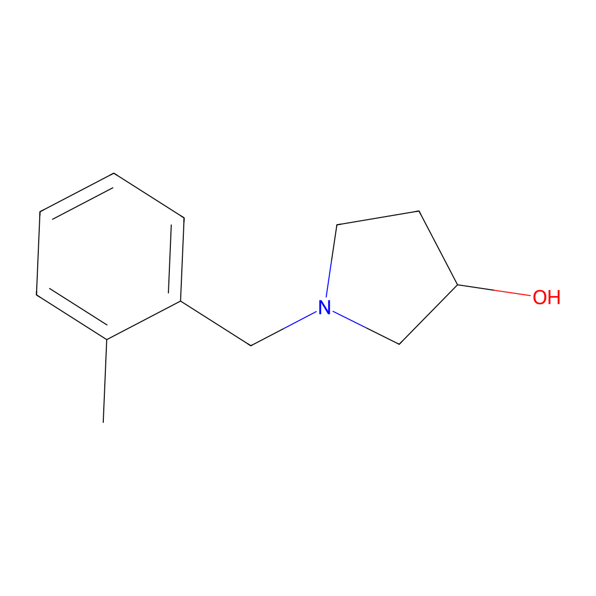 (S)-1-(2-Methylbenzyl)pyrrolidin-3-ol molecular structure, CAS 1289584-96-8