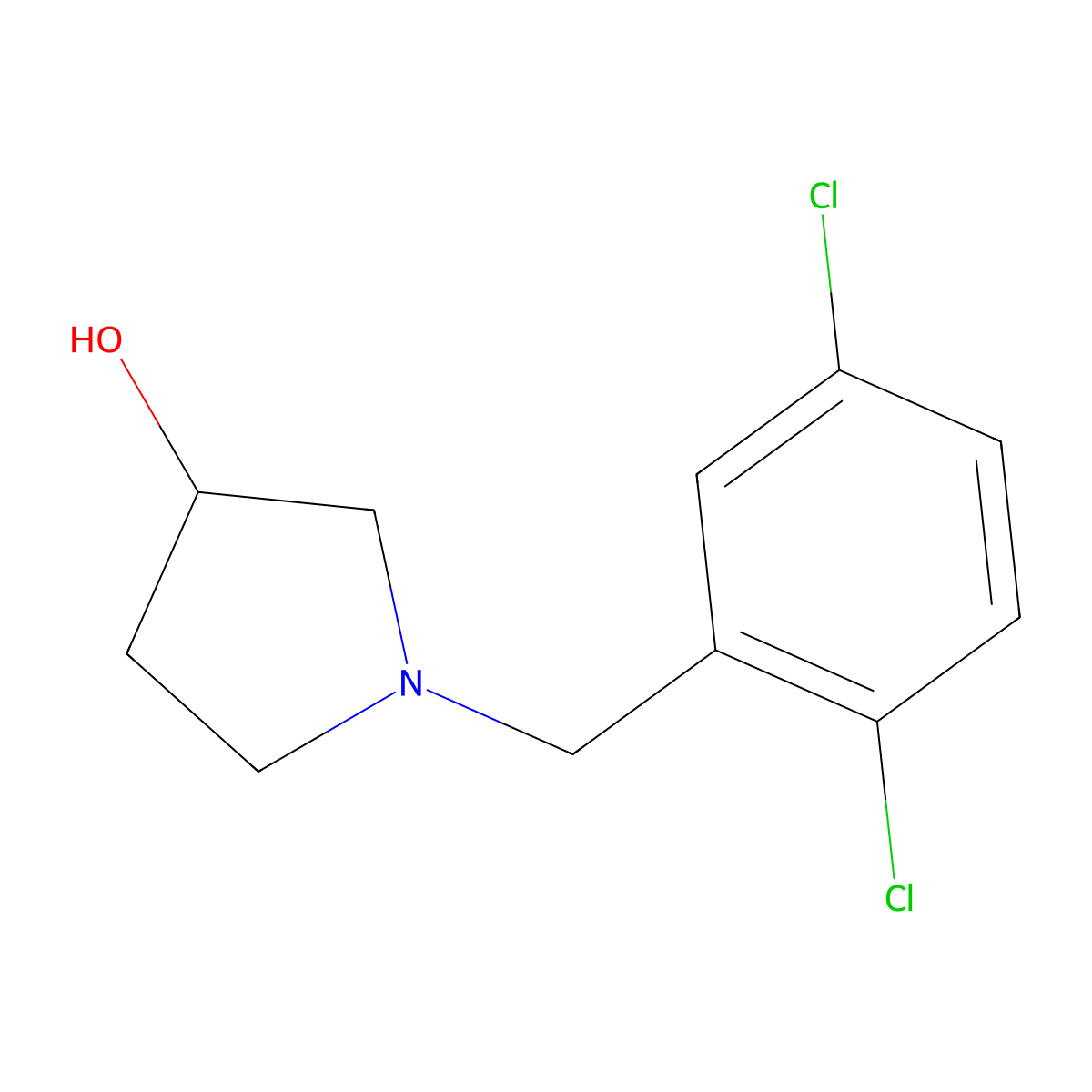 (S)-1-(2,5-Dichloro-benzyl)-pyrrolidin-3-ol molecular structure, CAS 1289585-06-3