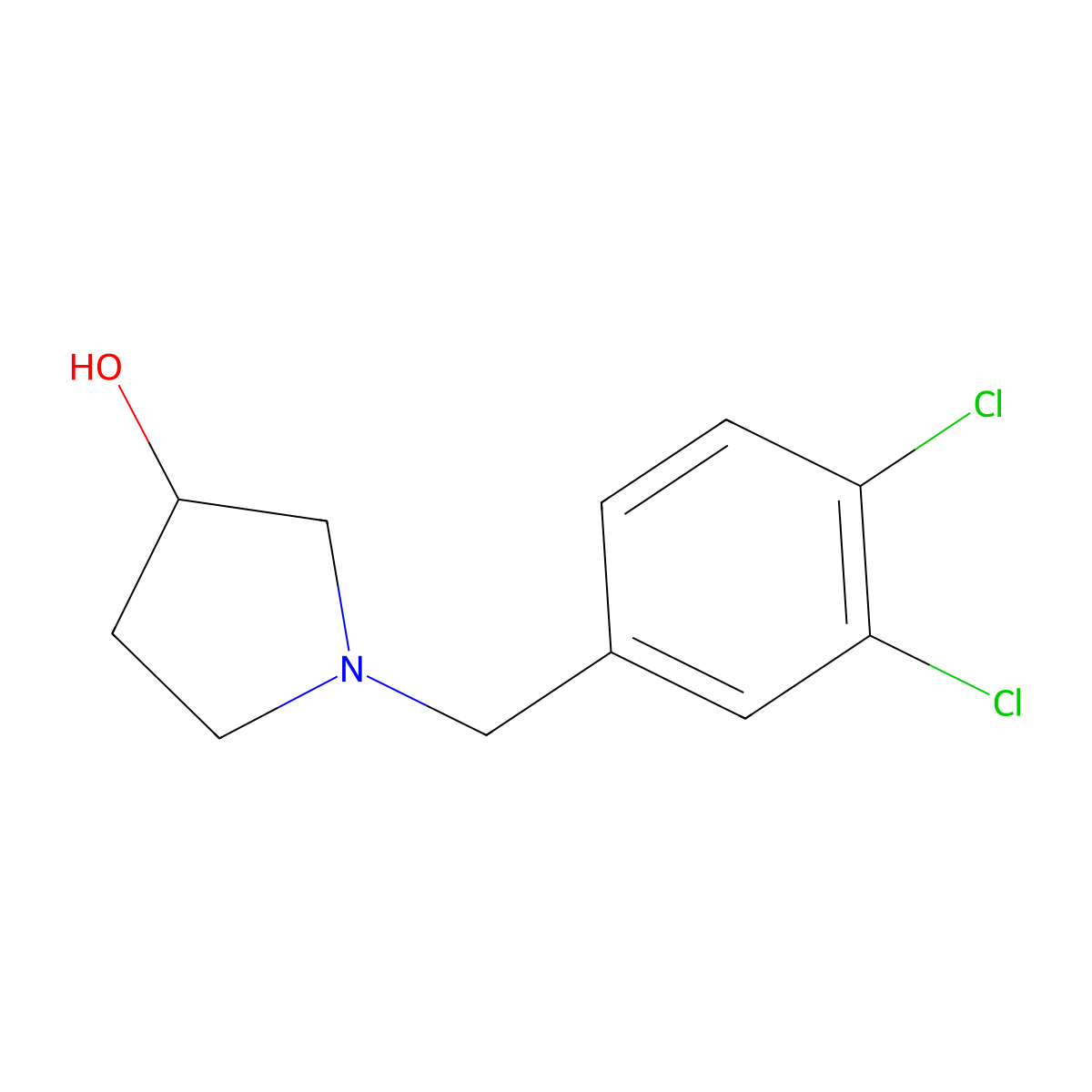 (S)-1-(3,4-Dichloro-benzyl)-pyrrolidin-3-ol molecular structure, CAS 1289585-08-5