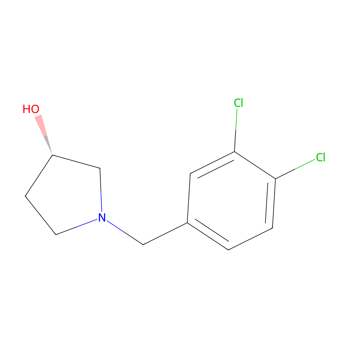 (S)-1-(3,4-Dichloro-benzyl)-pyrrolidin-3-ol molecular structure, CAS 1289585-08-5