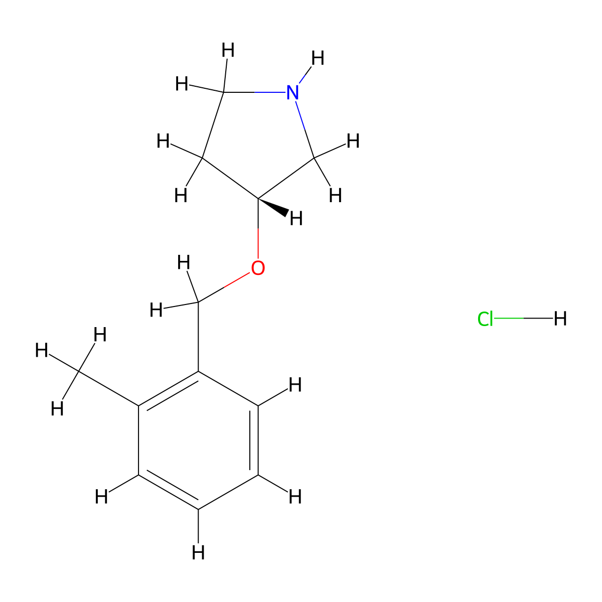 (R)-3-((2-Methylbenzyl)oxy)pyrrolidine hydrochloride molecular structure, CAS 1289585-10-9