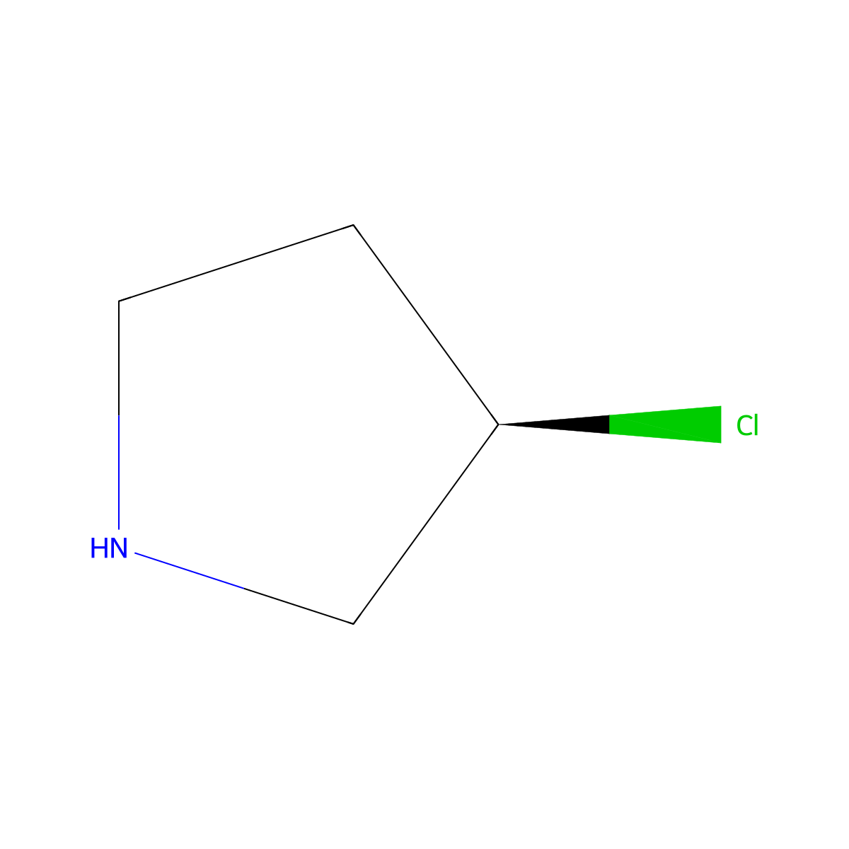 (R)-3-Chloropyrrolidine molecular structure, CAS 1289585-22-3