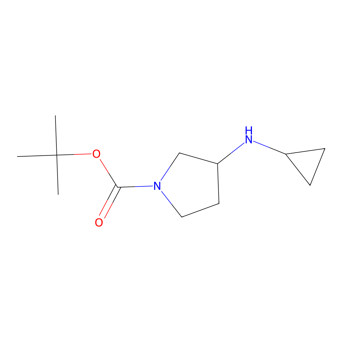 (R)-tert-Butyl 3-(cyclopropylamino)pyrrolidine-1-carboxylate molecular structure, CAS 1289585-23-4