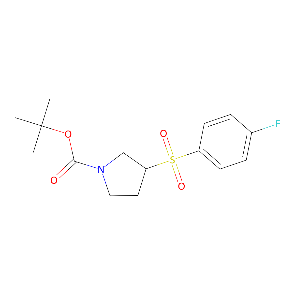 (S)-tert-Butyl 3-((4-fluorophenyl)sulfonyl)pyrrolidine-1-carboxylate molecular structure, CAS 1289585-25-6