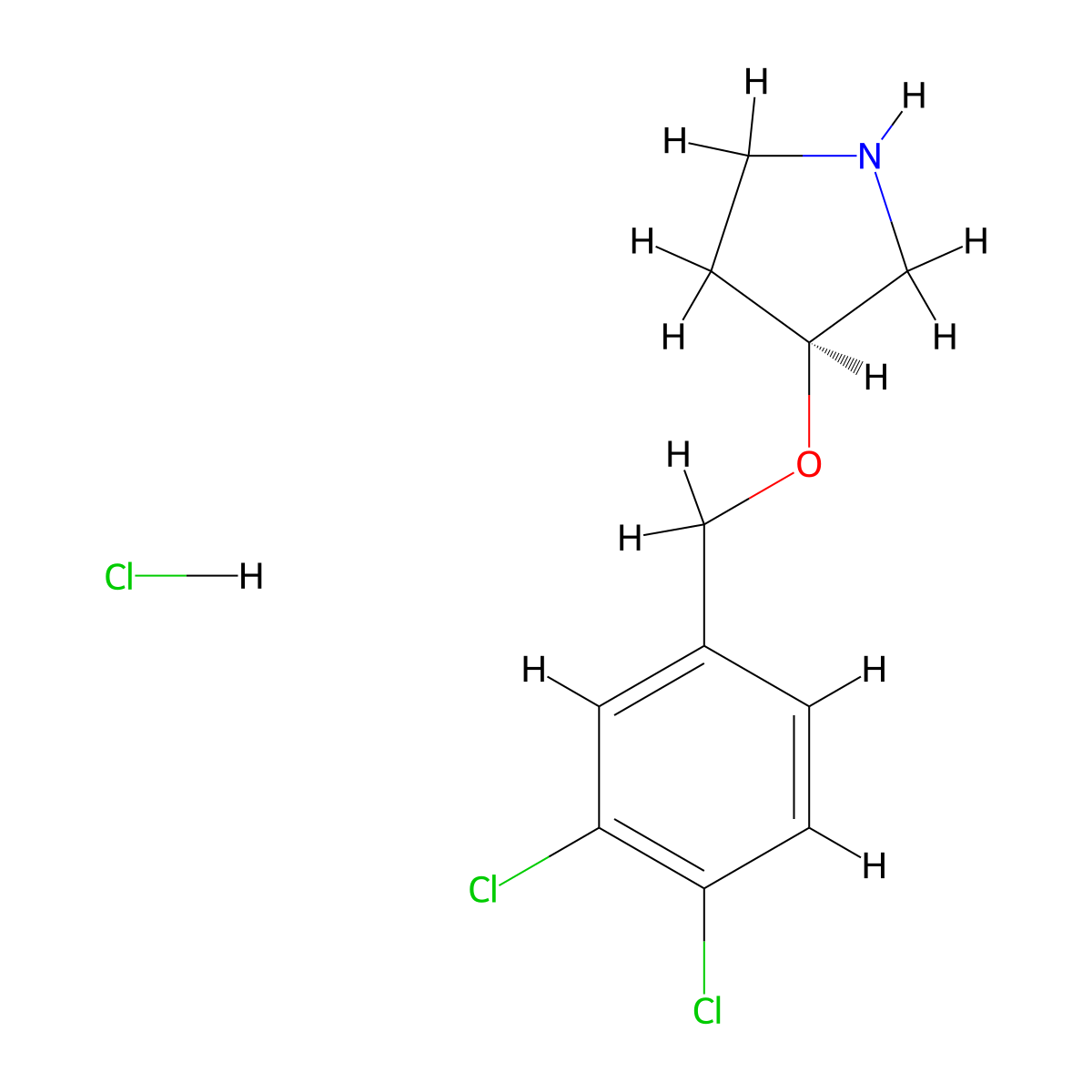 (S)-3-((3,4-Dichlorobenzyl)oxy)pyrrolidine hydrochloride molecular structure, CAS 1289585-39-2