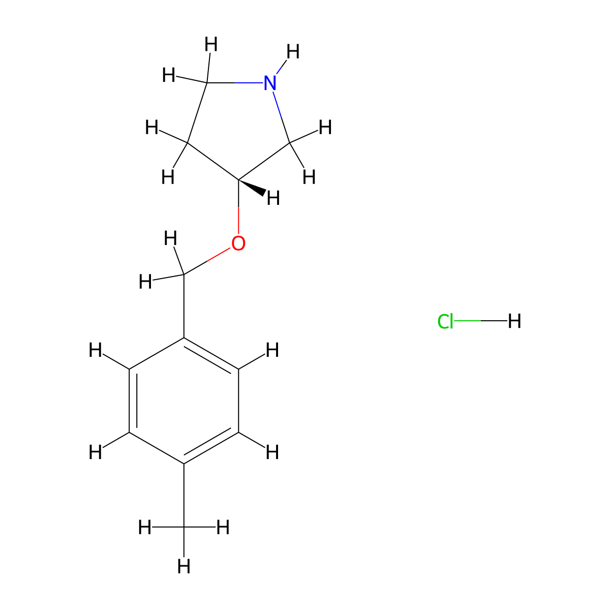 (R)-3-((4-Methylbenzyl)oxy)pyrrolidine hydrochloride molecular structure, CAS 1289585-49-4