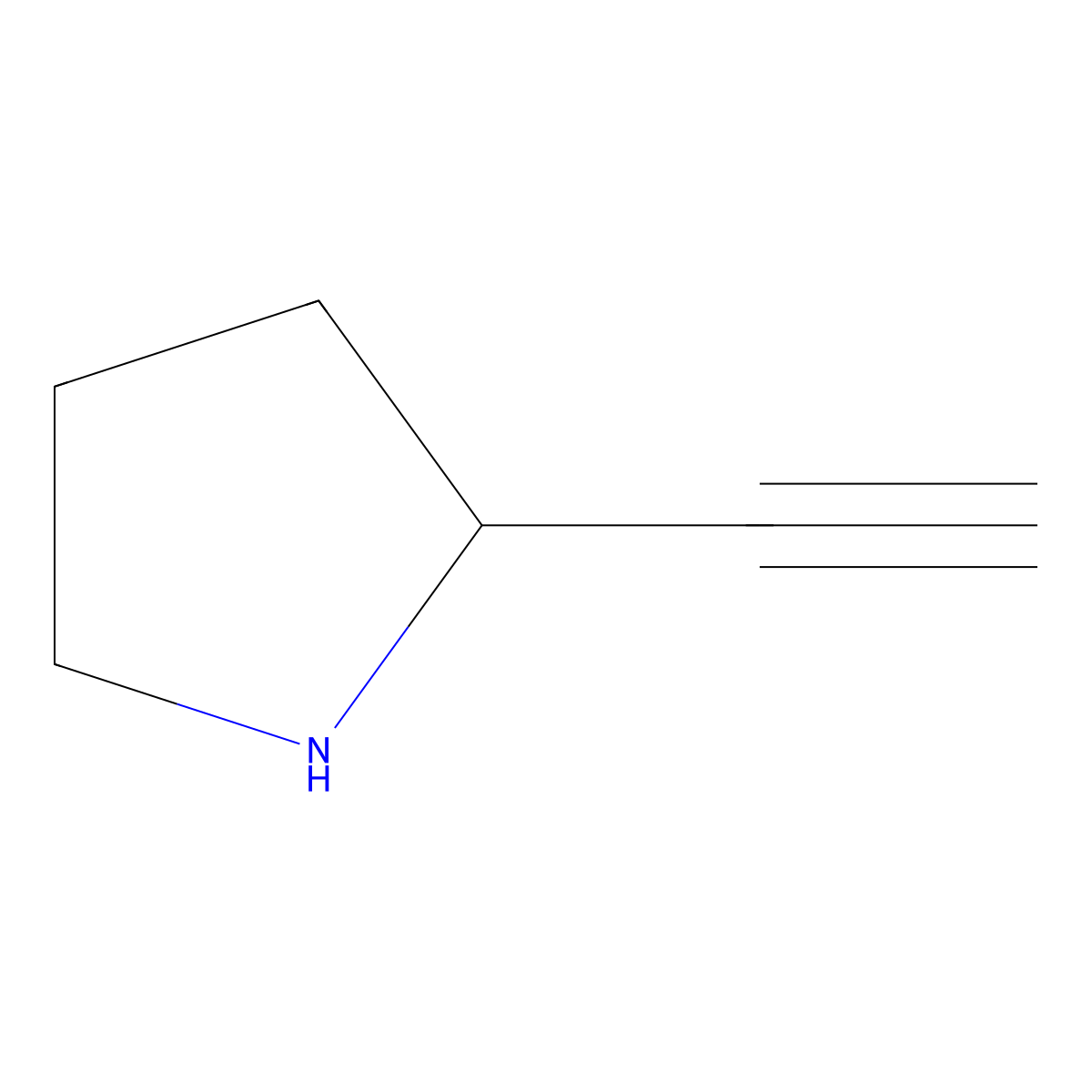 (2S)-2-ethynylpyrrolidine molecular structure, CAS 128959-91-1