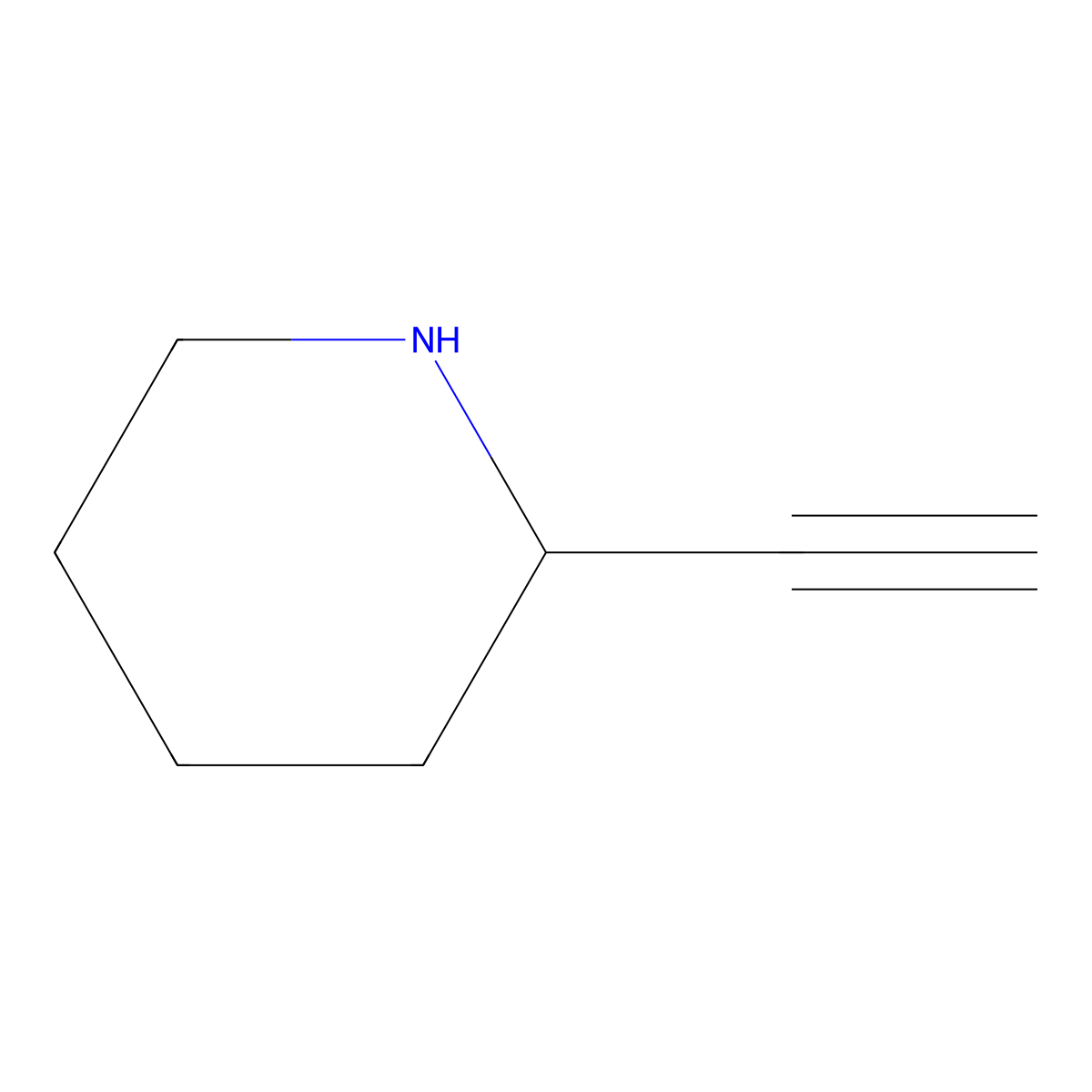 (R)-2-Ethynylpiperidine molecular structure, CAS 128959-93-3