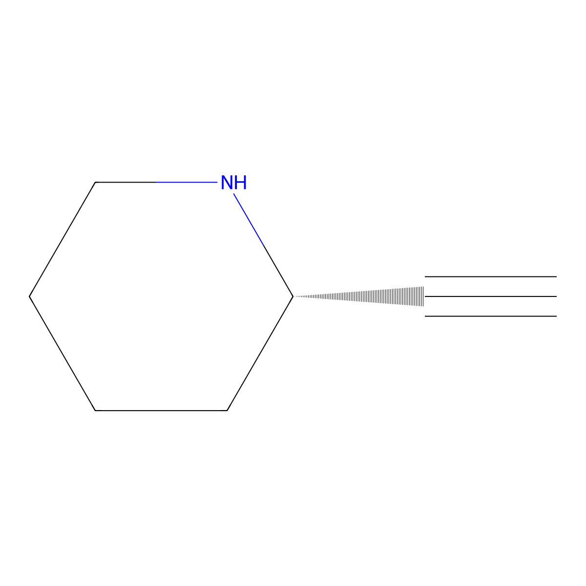 (2S)-2-ethynylpiperidine molecular structure, CAS 128959-95-5