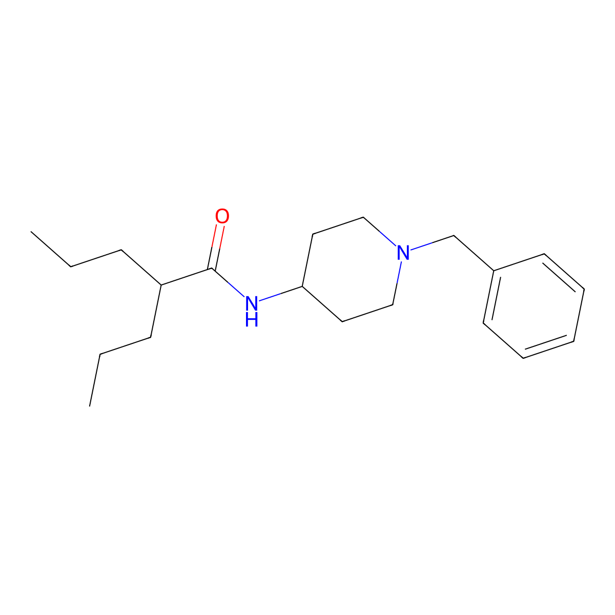 Pentanamide, N-(1-(phenylmethyl)-4-piperidinyl)-2-propyl- molecular structure, CAS 128960-10-1
