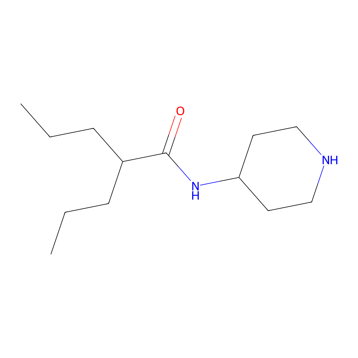 Pentanamide, N-4-piperidinyl-2-propyl- molecular structure, CAS 128960-11-2