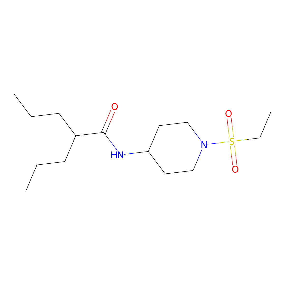 Pentanamide, N-(1-(ethylsulfonyl)-4-piperidinyl)-2-propyl- molecular structure, CAS 128960-12-3
