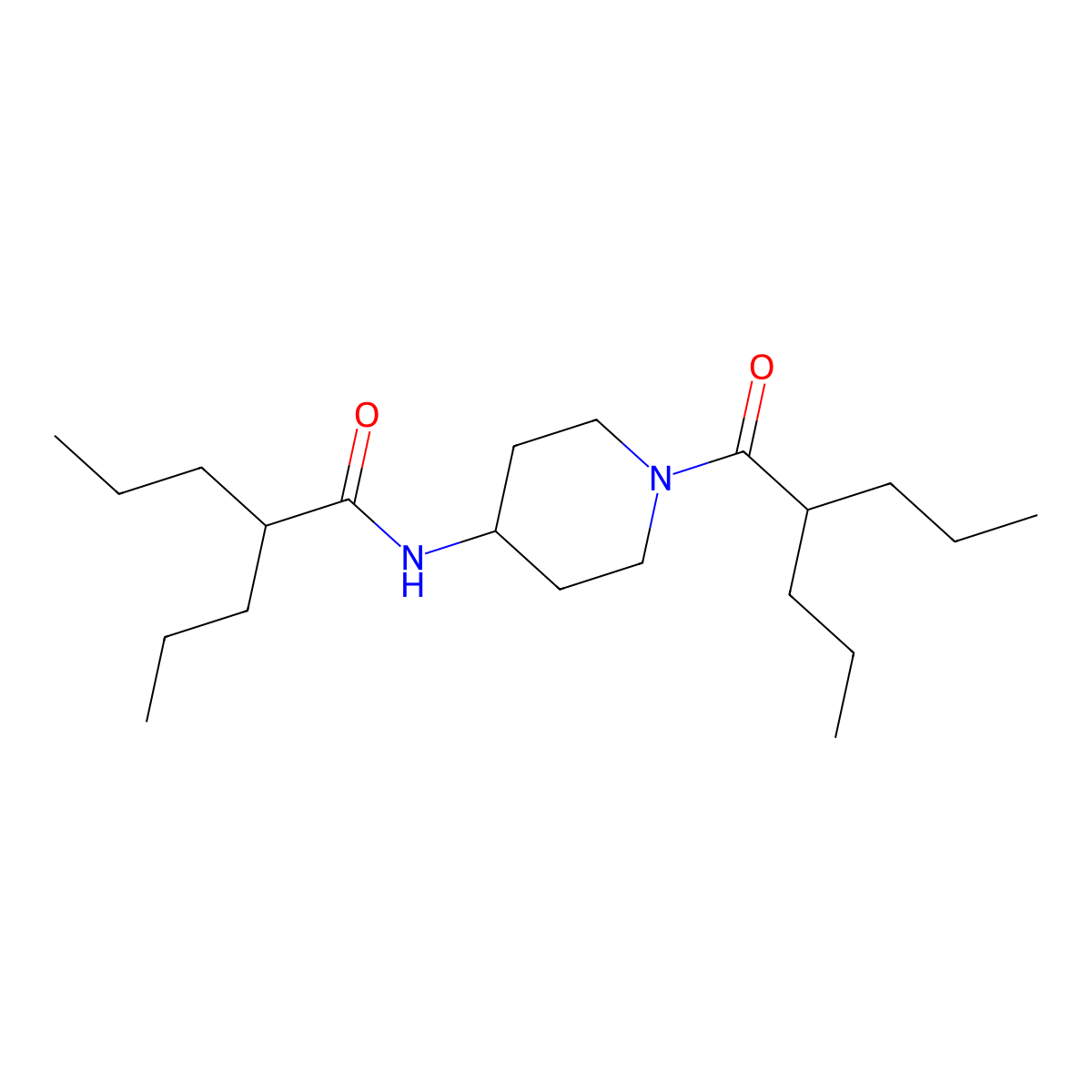 Pentanamide, N-(1-(1-oxo-2-propylpentyl)-4-piperidinyl)-2-propyl- molecular structure, CAS 128960-25-8
