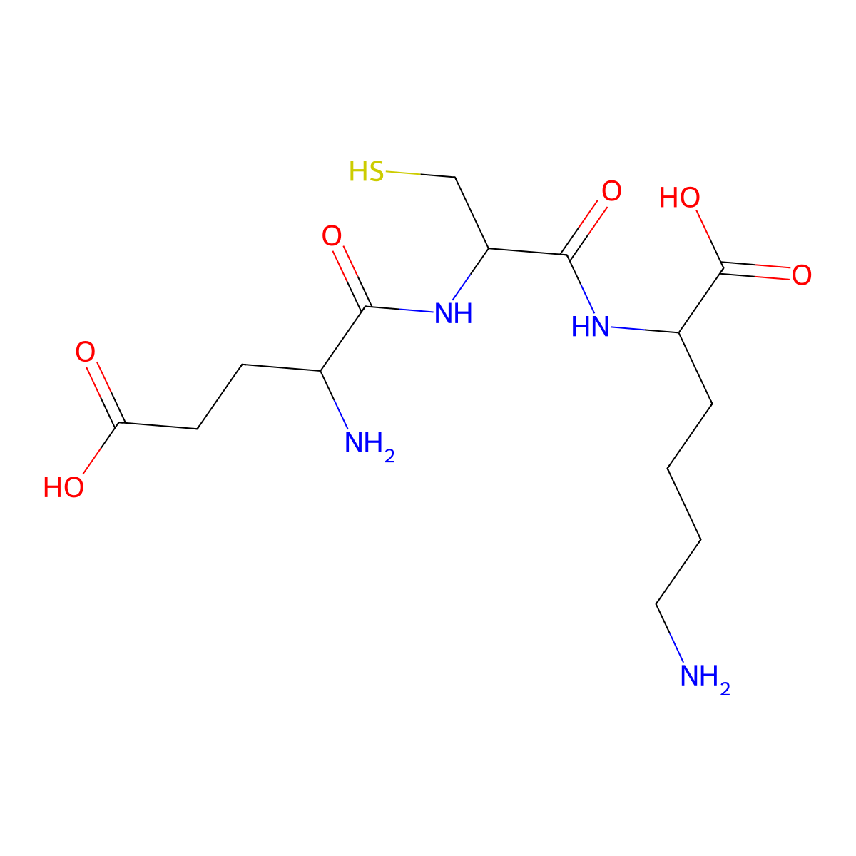 L-gamma-Glutamyl-L-cysteinyl-L-lysine molecular structure, CAS 128960-73-6