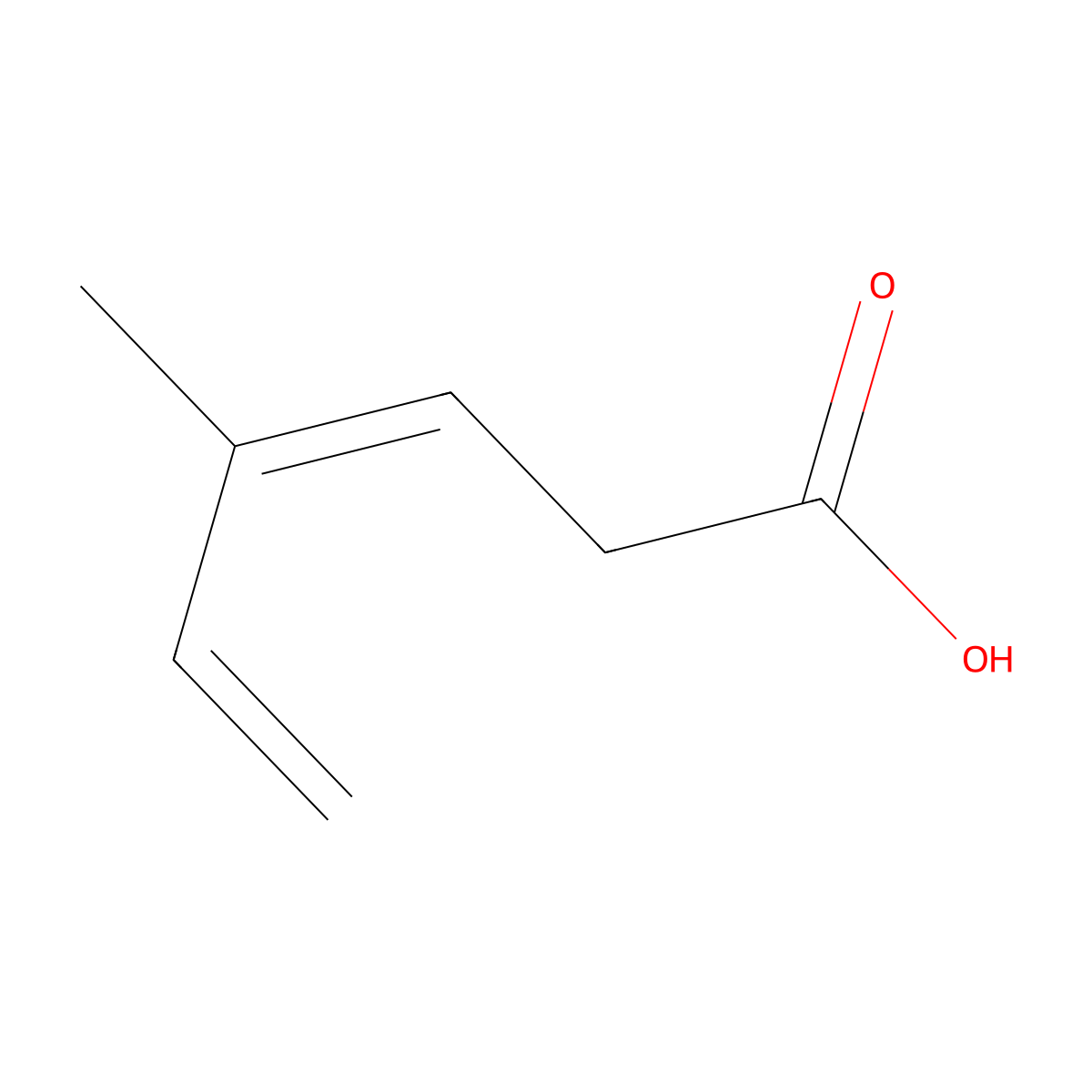 4-Methylhexa-3,5-dienoic acid molecular structure, CAS 128961-60-4