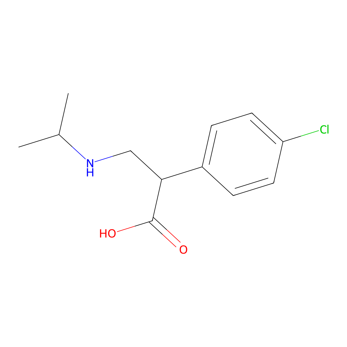 2-(4-Chlorophenyl)-3-[(propan-2-yl)amino]propanoic acid molecular structure, CAS 1289615-82-2