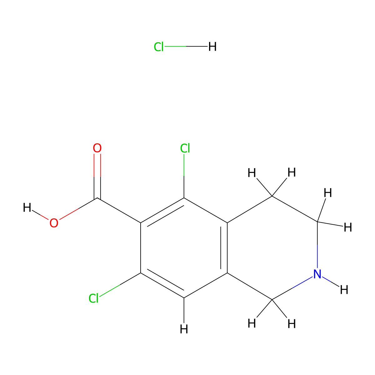 5,7-Dichloro-1,2,3,4-tetrahydroisoquinoline-6-carboxylic acid hydrochloride molecular structure, CAS 1289646-93-0