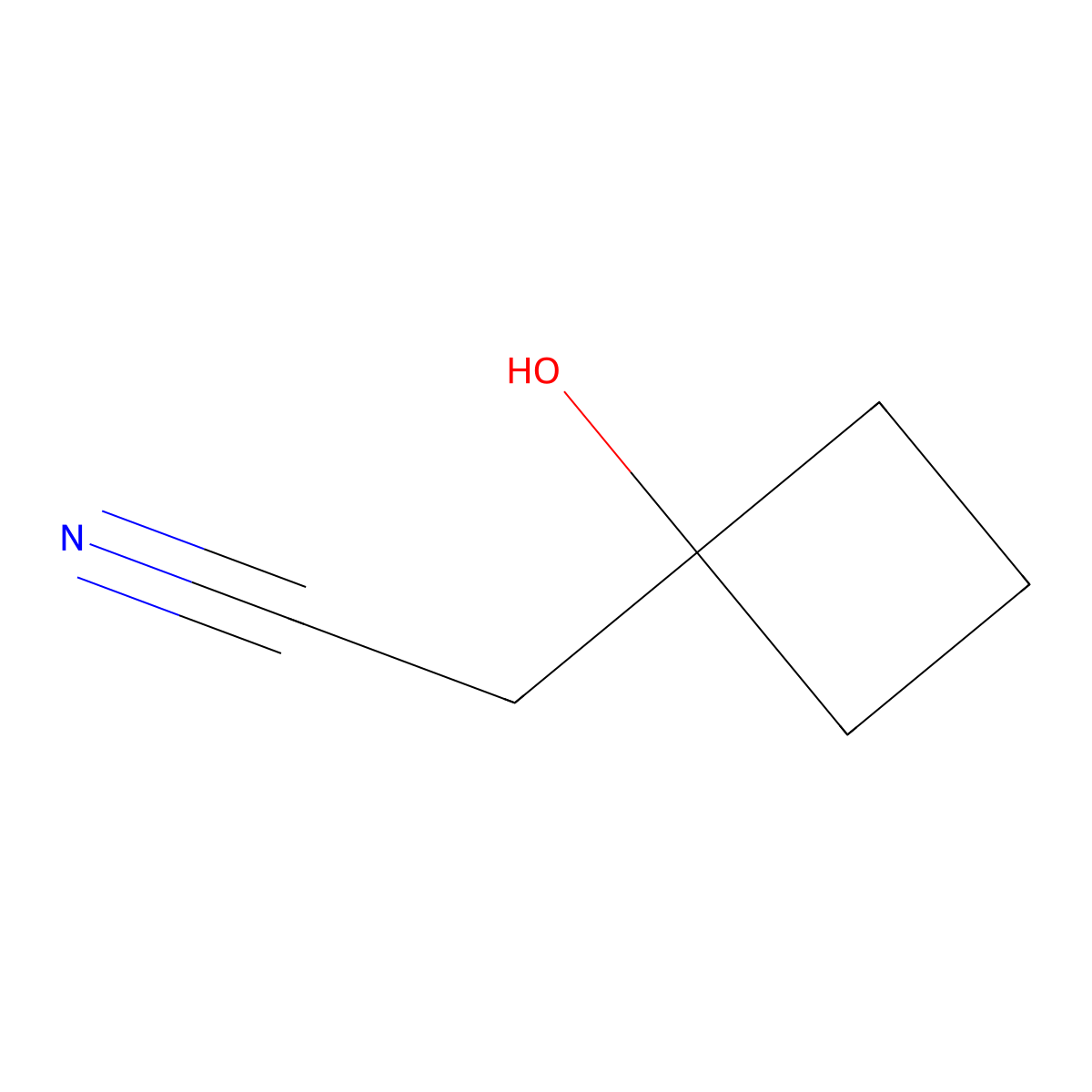 2-(1-Hydroxycyclobutyl)acetonitrile molecular structure, CAS 1289648-06-1