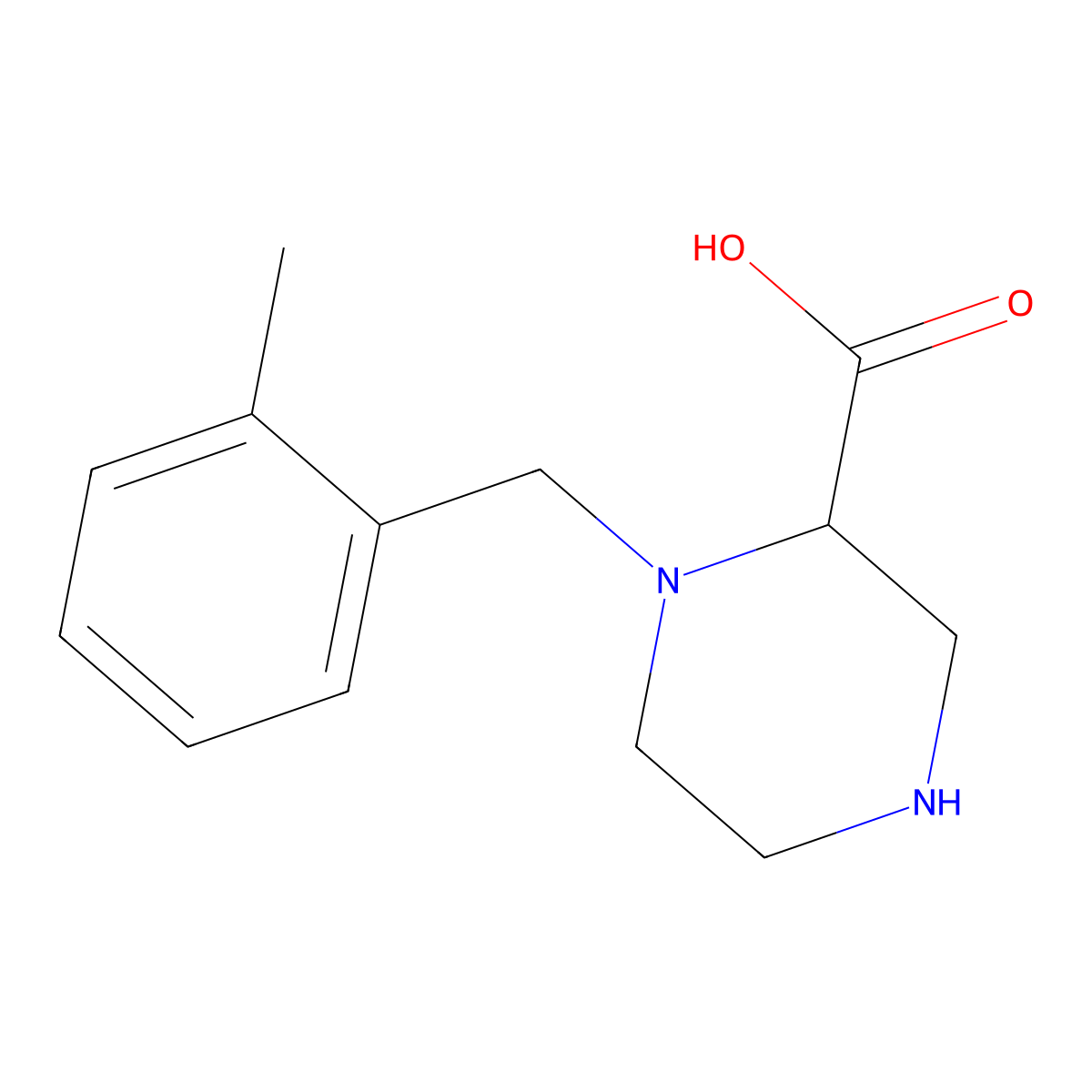1-(2-Methylbenzyl)piperazine-2-carboxylic acid molecular structure, CAS 1289676-46-5