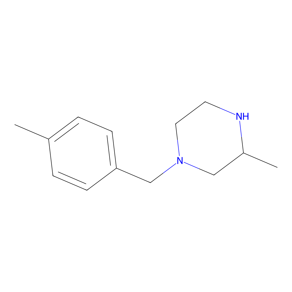 3-Methyl-1-(4-methylbenzyl)piperazine molecular structure, CAS 1289677-09-3