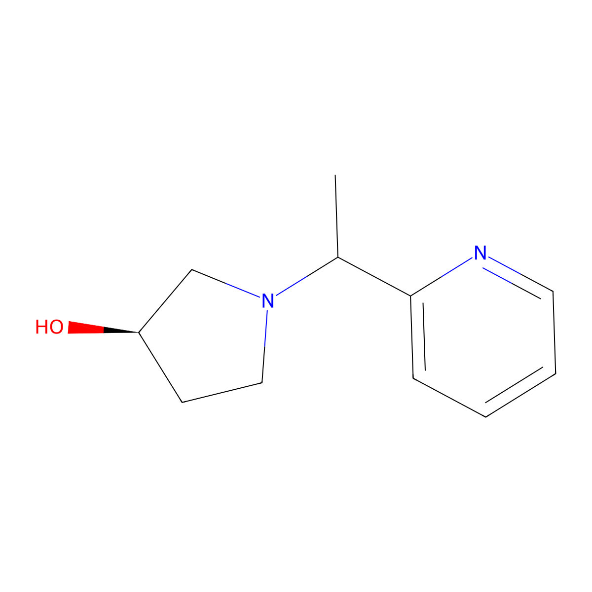 (3R)-1-(1-(Pyridin-2-yl)ethyl)pyrrolidin-3-ol molecular structure, CAS 1289689-31-1