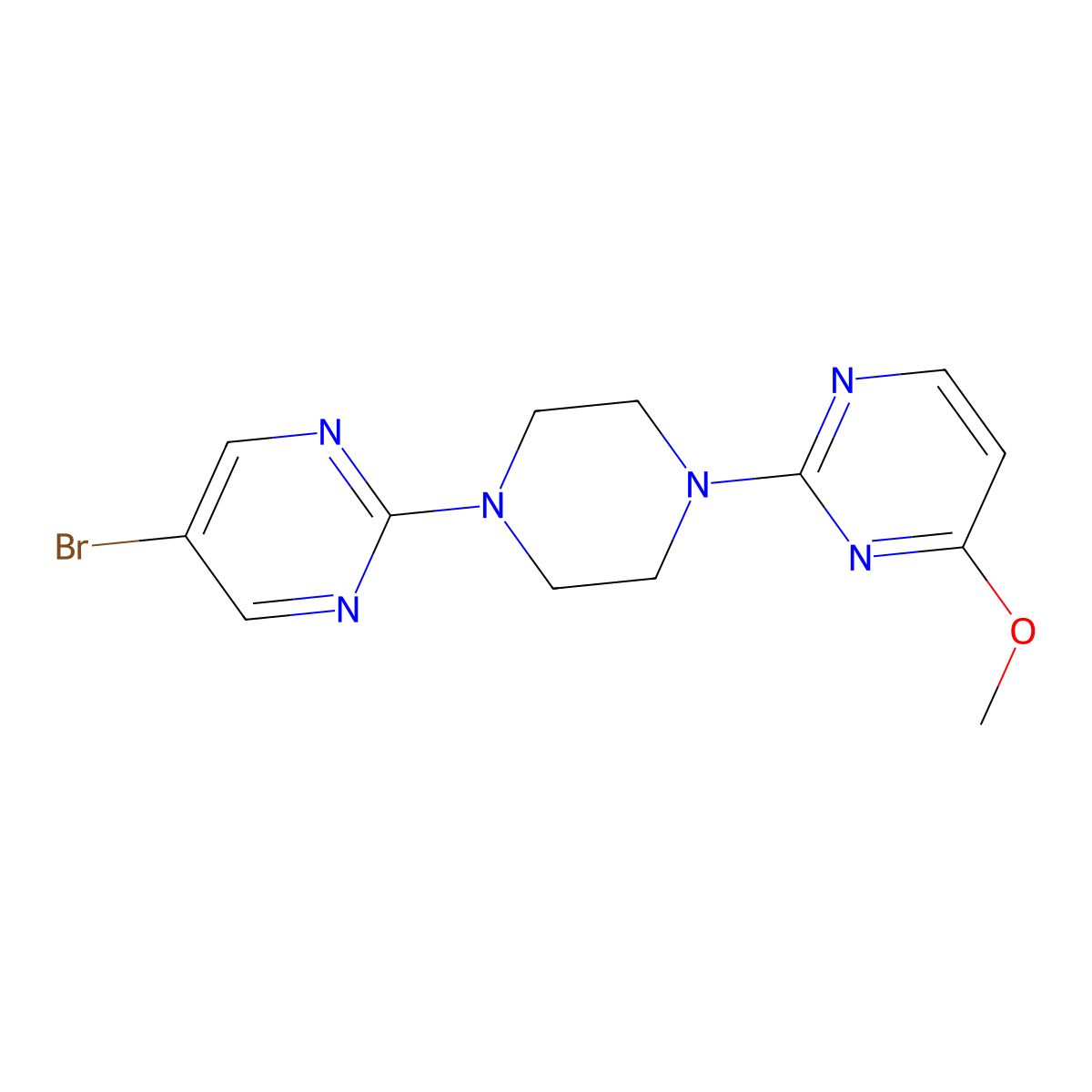 2-[4-(5-Bromopyrimidin-2-yl)piperazin-1-yl]-4-methoxypyrimidine molecular structure, CAS 1289706-26-8