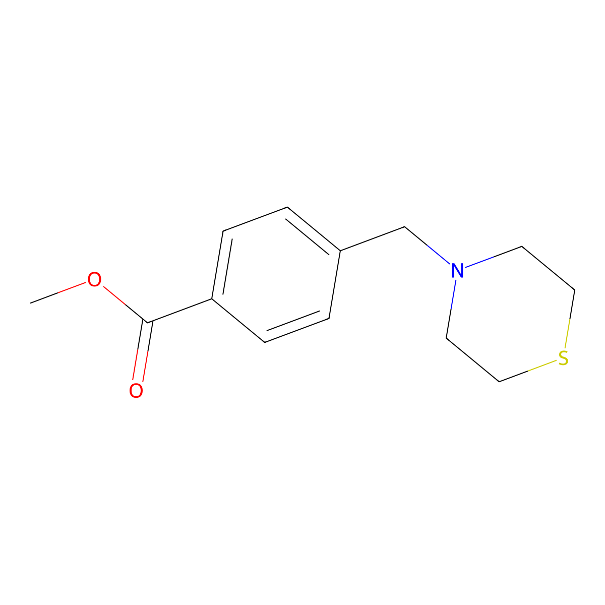 Methyl 4-(thiomorpholin-4-ylmethyl)benzoate molecular structure, CAS 128982-45-6